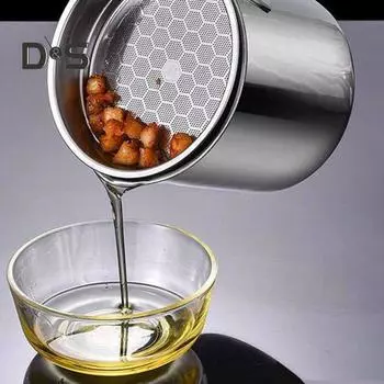Фильтр для масла, контейнер для экономии жира, бекон, с мелкой сеткой, кастрюля для хранения масла из нержавеющей стали с поддоном для кухни S