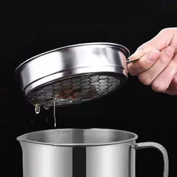 Фильтр для масла Yousheng, контейнер для экономии жира с мелкой сеткой, нержавеющая сталь, маслохранилище с поддоном для кухни S
