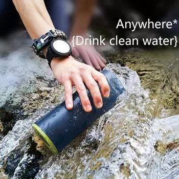 Фильтр для очистки воды на 27 унций для походов, кемпинга, выживания, путешествий желто-зеленый