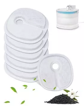 Фильтр для поилки кошек Cunina Фильтр для воды для кошек Совместимый фильтр Фильтр для поилки кошек и собак Поилка для кошек Автоматический фильтр для поилки домашних животных Высокоэффективный фильтр