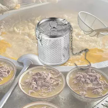 Фильтр для приправ, заварник для чая, легко моющийся, корзина для разделения приправ для супа, нержавеющая сталь 14cmx16cm