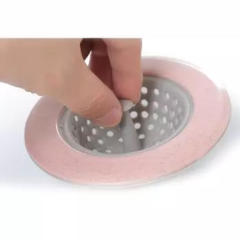 Фильтр для раковины 11 см, антиблокировочный силикон + пшеничная солома зелёный