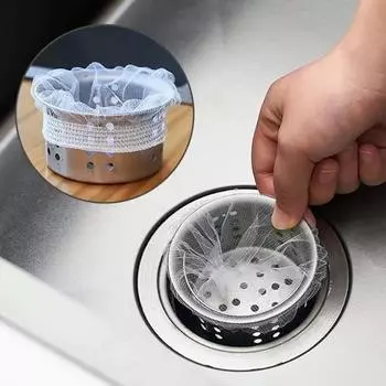 Фильтр для раковины Фильтр для сливного отверстия Кухонный фильтр Фильтр для растительных остатков Фильтр Одноразовый фильтр для раковины 100 шт. Фильтр для сливного отверстия Канализационная раковина 100pcs белый