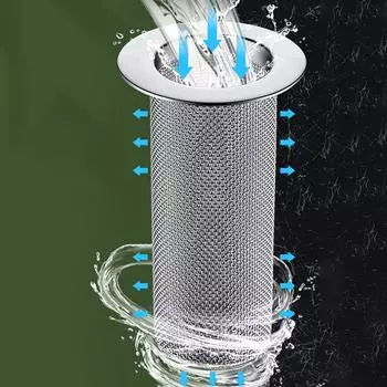 Фильтр для раковины из нержавеющей стали, сливной ловушка для волос, сито для раковины, кухонная душевая труба, подходит для ванных комнат, кухонь 6.10X6.10X5.00CM серебряный