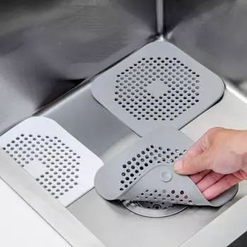 Фильтр для раковины с присоской Нескользящая равномерная сетка Плавный поток воды Предотвращает засорение волосами Недеформирующийся сливной фильтр белый