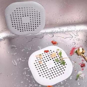 Фильтр для раковины с присоской Нескользящая равномерная сетка Плавный поток воды Предотвращает засорение волосами Недеформирующийся сливной фильтр серый