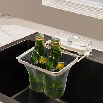 Фильтр для раковины с присоской, складная конструкция, набор для слива, кухонный фильтр для воды, корзина для слива раковины, фильтр для крана с 100 сетчатыми мешками бежевый