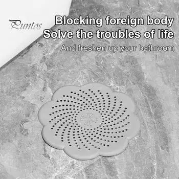 Фильтр для раковины, силиконовый антиблокировочный сливной фильтр, цветочный дизайн, герметик для запаха, кухонный аксессуар для ванной комнаты, канализационный слив, сетчатый сифон серый