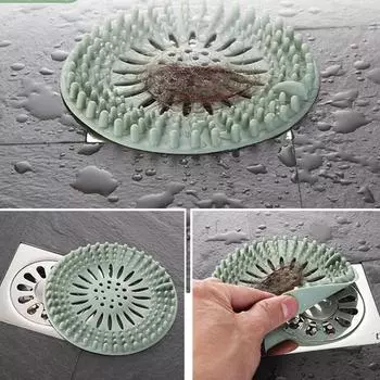 Фильтр для раковины Ванная комната Многофункциональный креативный фильтр Улавливатель волос Пробка для туалета Силиконовый фильтр для удаления засоров в раковине Фильтр для слива Пол Ручная работа синий