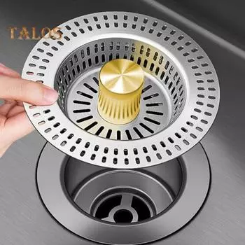 Фильтр для слива кухонной раковины 3 в 1, устойчивый к коррозии, простой монтаж, универсальный фильтр для слива раковины в ванной, фильтр для сбора пищи золотистый