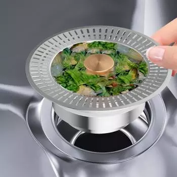 Фильтр для слива кухонной раковины 3 в 1, устойчивый к коррозии, простой монтаж, универсальный фильтр для слива раковины в ванной, фильтр для сбора пищи золотистый