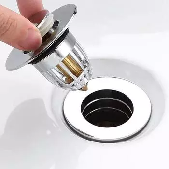 Фильтр для слива Press Bounce Basin Pop-up Drain Filter Пробка для раковины в ванной комнате Фильтр для мойки волос Фильтр для раковины для кухни Пробка для ванны