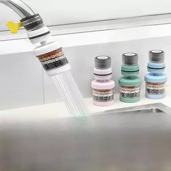 Фильтр для смесителя, вращающийся на 360°: Универсальный, моющийся, легко устанавливается, 6 слоев для удаления загрязнений Purchase quantity