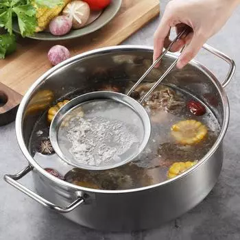Фильтр для соевого молока из нержавеющей стали 304, кухонный бытовой мини-маленький многоцелевой фильтр для масла, ложка, плотная утечка 12cm серебряный