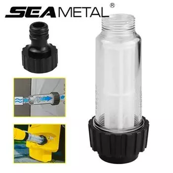 Фильтр для водопроводной трубы высокого давления SEAMETAL, соединитель фильтра для мойки, быстроразъемное соединение, фитинги для садового шланга, фильтр для воды для стиральной машины Filter+Nipple connector