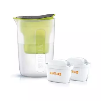 Фильтр для воды Brita Pot Fan Фильтрация воды с известковым фильтром Емкость Общая емкость Maxtra Plus с 2 картриджами Сделано в Германии Оригинальный продукт Brita Japan