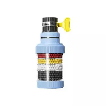 Фильтр для воды на кран для кухни и ванной комнаты – 6-слойная усовершенствованная фильтрация, очиститель водопроводной воды, многоступенчатый фильтр для мойки, простой в установке, One Size синий