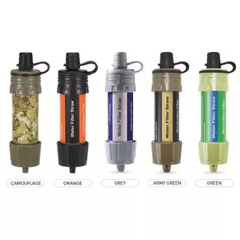 Фильтр для воды на открытом воздухе, система фильтрации воды с соломинкой, очиститель воды для готовности к чрезвычайным ситуациям, кемпинг, путешествия, пеший туризм зелёный