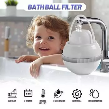 Фильтр для воды в ванной Домашний спа-фильтр для душа Простая установка Семейный очиститель воды в ванной Чистая вода Решение для ванны белый