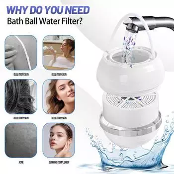 Фильтр для воды в ванной Домашний спа-фильтр для душа Простая установка Семейный очиститель воды в ванной Чистая вода Решение для ванны белый
