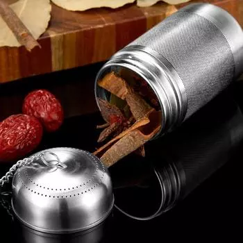 Фильтр для заварки чая из нержавеющей стали, мелкоячеистый чайный шарик, более крутой для листового чая, многоразовые чайные фильтр-пакеты, диффузоры с цепным крючком и крышкой S серебряный