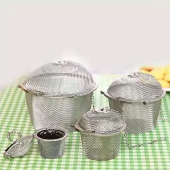 Фильтр для заварки чая с подвесной сеткой-цепочкой, сито из нержавеющей стали, ситечко для заварки чая для кухни 4.5cm