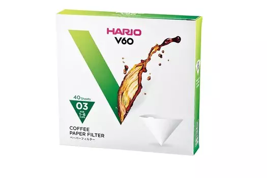 Фильтр Hario HARIO V60 бумажный 03W на 1–6 чашек, 40 шт. VCF-03-40W