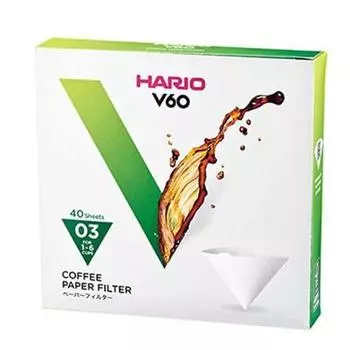 Фильтр Hario HARIO V60 бумажный 03W на 1–6 чашек, 40 шт. VCF-03-40W