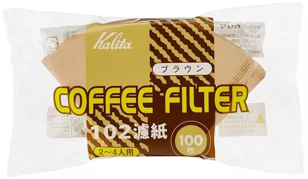 Фильтр из бумаги для кофе Kalita Трапеция, которая выделяет от 2 до 4 фильтров NK102 100 Коричневый кофе Шестидесятые Уважение к выдержанному вкусу, людям, бумаге, коричневый