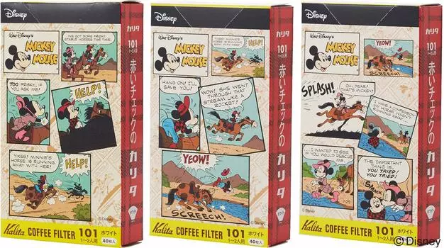 Фильтр Kalita Coffee Paper Trapezion, который подчеркивает вкус Для людей 101 Фильтровальная бумага 120 листов x Белый Disney Mickey Фильтровальная бумага MM101