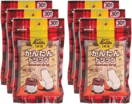 Фильтр-капельница Kalita Coffee Paper Filter, которая дарит легкий аромат для одного человека, 30 штук x 6 штук Brown Coffee Sixtieth Respect for the Aged, Drip, чашка,