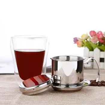 Фильтр-кофеварка из нержавеющей стали, кофейный фильтр, чашка из нержавеющей стали, вьетнамский фильтр-кофеварка, заварник