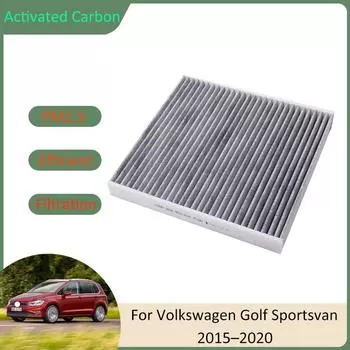 Фильтр кондиционера для Volkswagen VW Golf Sportsvan 2015 2016 2017 2018 2019 2020 5QD819653A Активированный уголь Автомобильные гаджеты