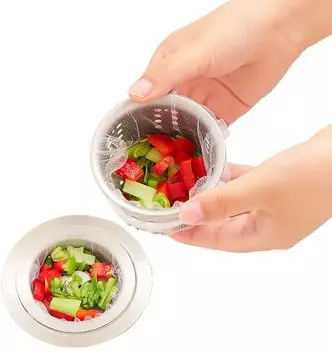 Фильтр-мешок для мусора, 100 шт. Мешок-ситечко для раковины Одноразовый сетчатый мешок для канализационного фильтра для раковины белый