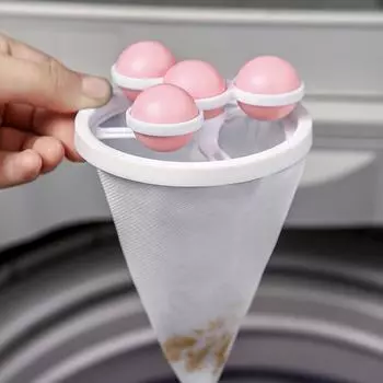 Фильтр-мешок Многофункциональный стиральный фильтр для волос для стиральной машины (розовый)