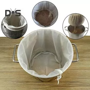 Фильтр-мешок на шнурке, термостойкая ткань, фильтр для пива, домашнего пива, инструменты для самостоятельного изготовления вина, товары для вечеринок S