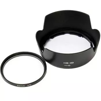Фильтр Nikon Совместимая бленда Nikon и набор защитных фильтров DX Nikkor для объектива 52 мм входят в комплект объектива D3300 Подходит для G VR II HB69F52