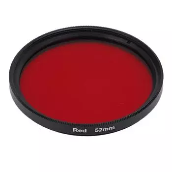 Фильтр объектива камеры с резьбой, полный красный цветной фильтр, оптическое стекло для объектива камеры Nikon 52 мм 52mm / 2in