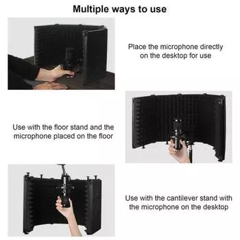 Фильтр Оборудование для шумоподавления Клинья Звукоизоляционные панели Микрофон Изоляционный экран Запись чёрный
