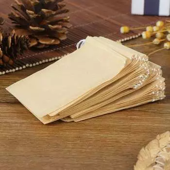 Фильтр-пакет для чая, травяной рассыпной чай, 100 шт., пустые бумажные чайные пакетики, чайные пакетики на шнурке 7*5cm