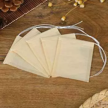Фильтр-пакет для травяного рассыпного чая Пустые бумажные чайные пакетики Пакетики для чая на шнурке 100 шт. Фильтр-пакет для чая 7*5cm