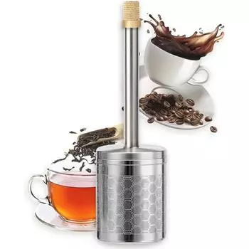 Фильтр-пресс для кофе из нержавеющей стали Портативный поршневой пресс-дизайн Кофемашина окончательного отжима S