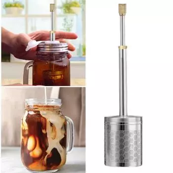 Фильтр-пресс для кофе из нержавеющей стали Портативный поршневой пресс-дизайн Кофемашина окончательного отжима S