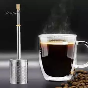 Фильтр-пресс для кофе из нержавеющей стали, портативный поршневой пресс, конструкция окончательного пресса, кофеварка многоразового использования для домашнего офиса и путешествий S