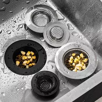 Фильтр-сифон для кухонной металлической мойки, сетчатый фильтр из нержавеющей стали, слив для пищевого шлака, слив для душа в ванной, улавливатель волос