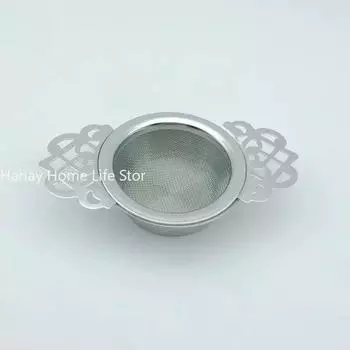 Фильтр-ситечко для чая из нержавеющей стали с чашей для сбора капель, легко очищаемый, традиционный, подвесной, травяной, с двойным ушком