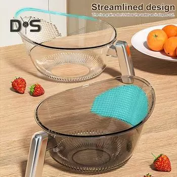 Фильтр-сито для мойки риса с ручкой, пищевой, без BPA, большой емкости, корзина-дуршлаг для мойки риса чистый