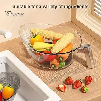 Фильтр-сито для мойки риса с ручкой, пищевой, без BPA, большой емкости, корзина-дуршлаг для мойки риса чистый
