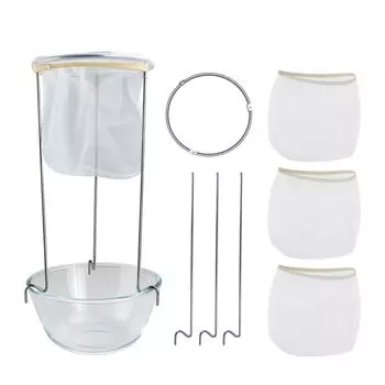 Фильтр-стойка из нержавеющей стали для джема, сока, соевого молока, треугольного пакета для чая и кофе, устойчивая к ржавчине, износостойкая G3S4 White-3set
