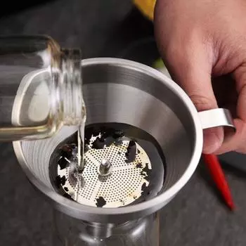 Фильтр-воронка из нержавеющей стали 11/13/15 см. Воронки из пищевого металла для жидкостей, сухих ингредиентов, специй, порошков. Высокотемпературная кухонная воронка. S